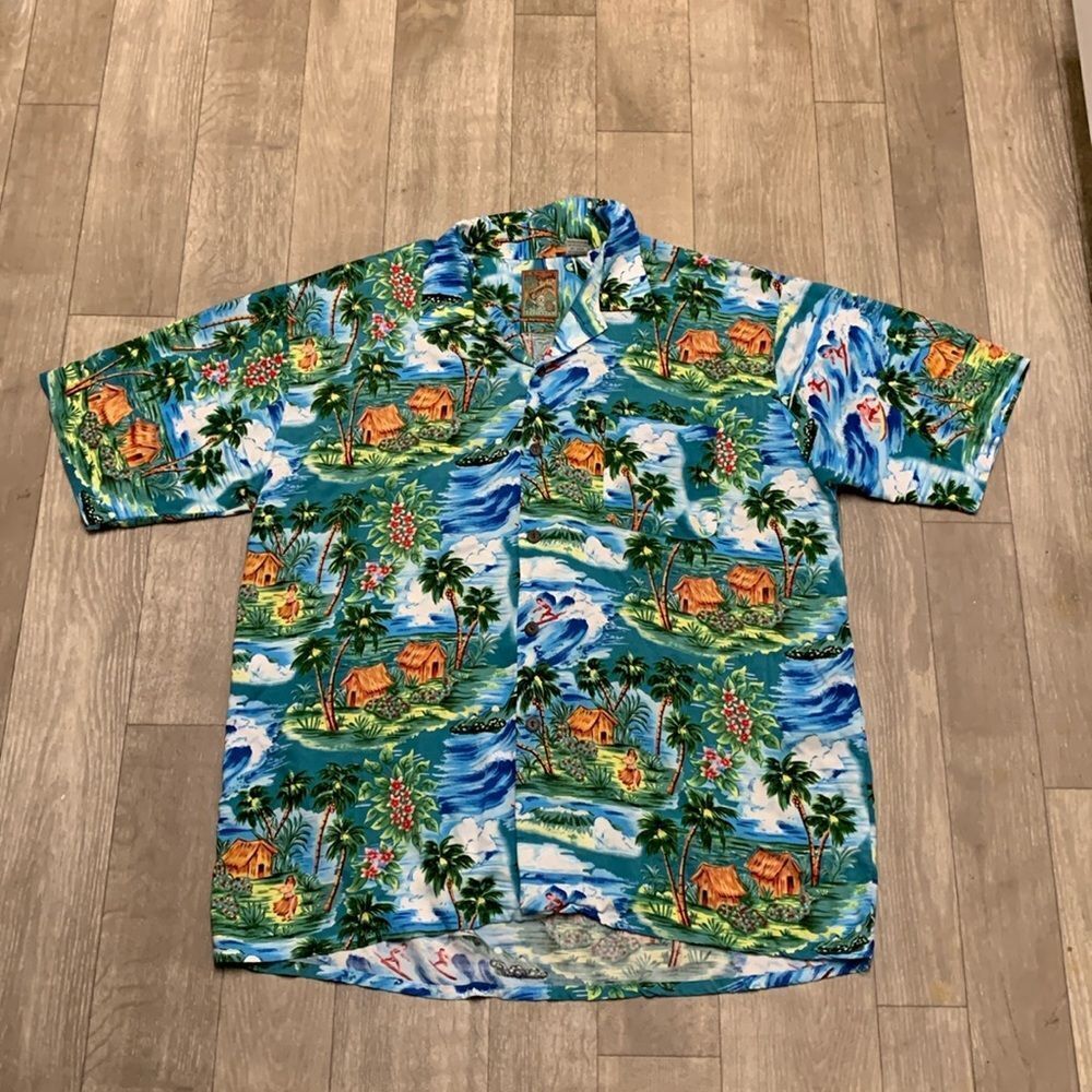 Mens Pineapple Connection Hawaiian‎ Beach Resort Surf Button Up Shirt